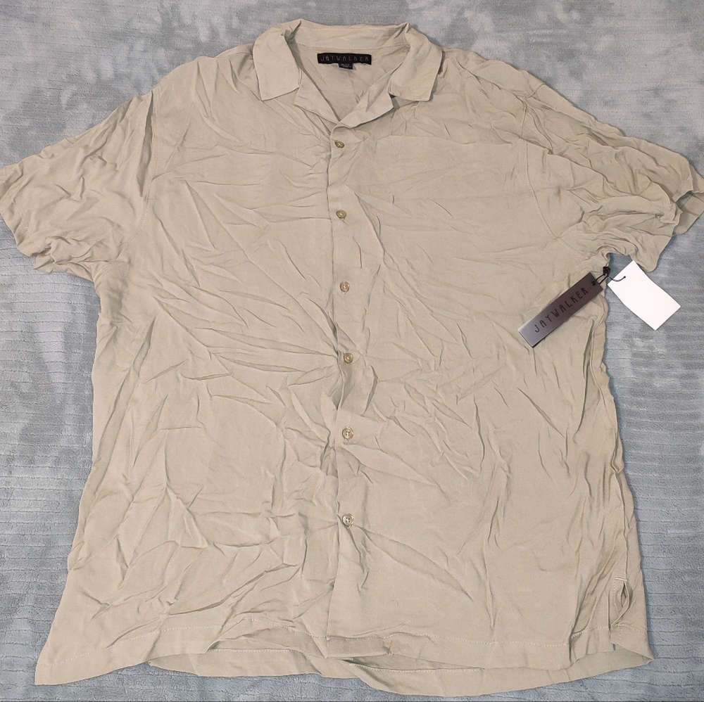 NEW Jaywalker Men's Green Shirt Button Up NWT Breezy Lightweight Summer Comfy